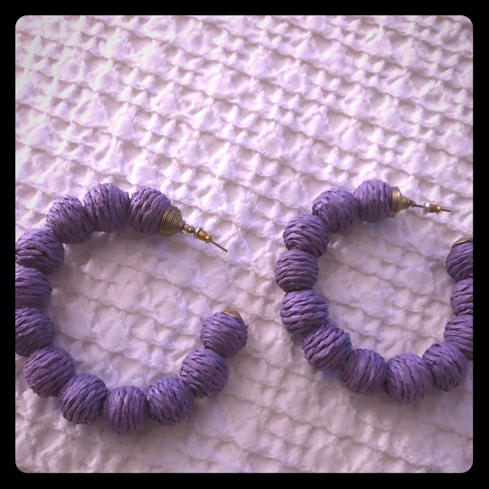 Nordstrom Violet Rafia Hoop Earring